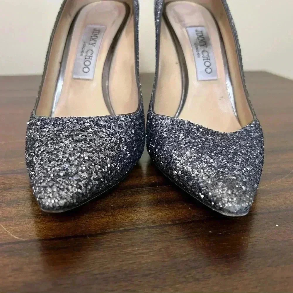 Jimmy Choo Romy Glitter Ombre Pump Size 8.5